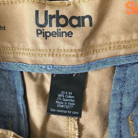 NWOT Urban Pipeline Size 33 Super Flex Slim Straight Tan Pants! - Picture 7 of 10